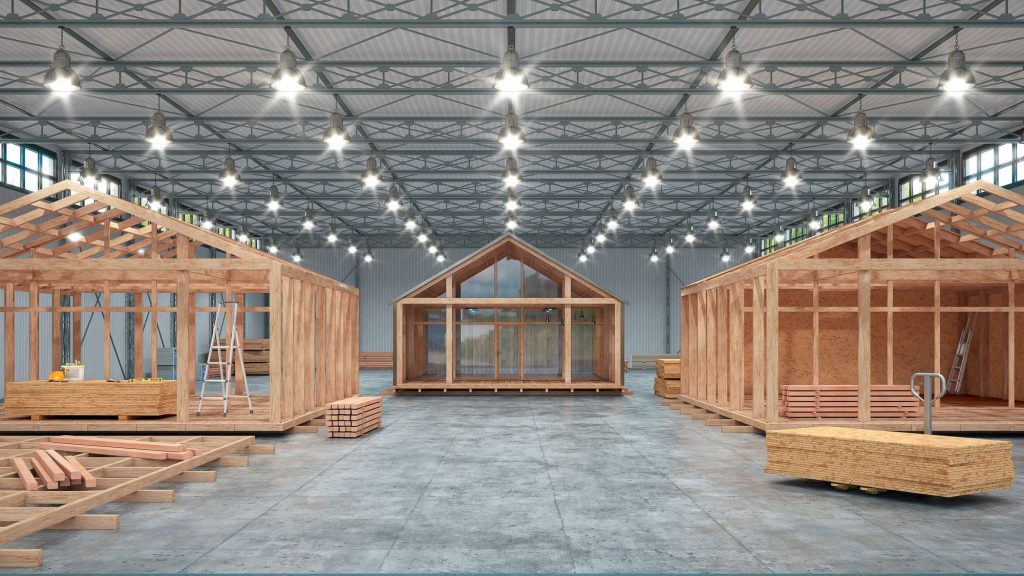 building manufactured homes in a warehouse