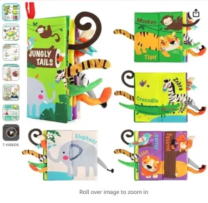 Touch and Feel Crinkle Cloth Book for Infant Baby, screenshot from Amazon
