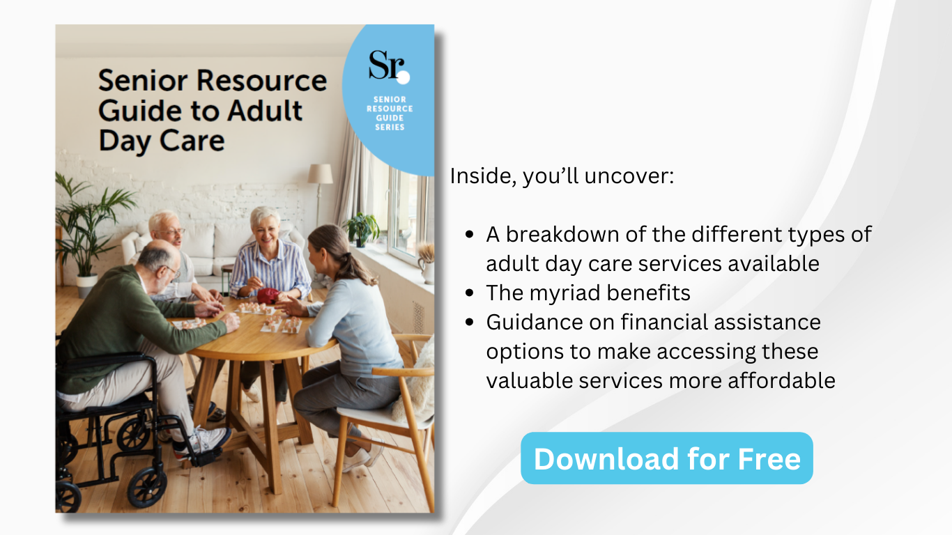 senior resource guide to adult day care free e-book ad with copy