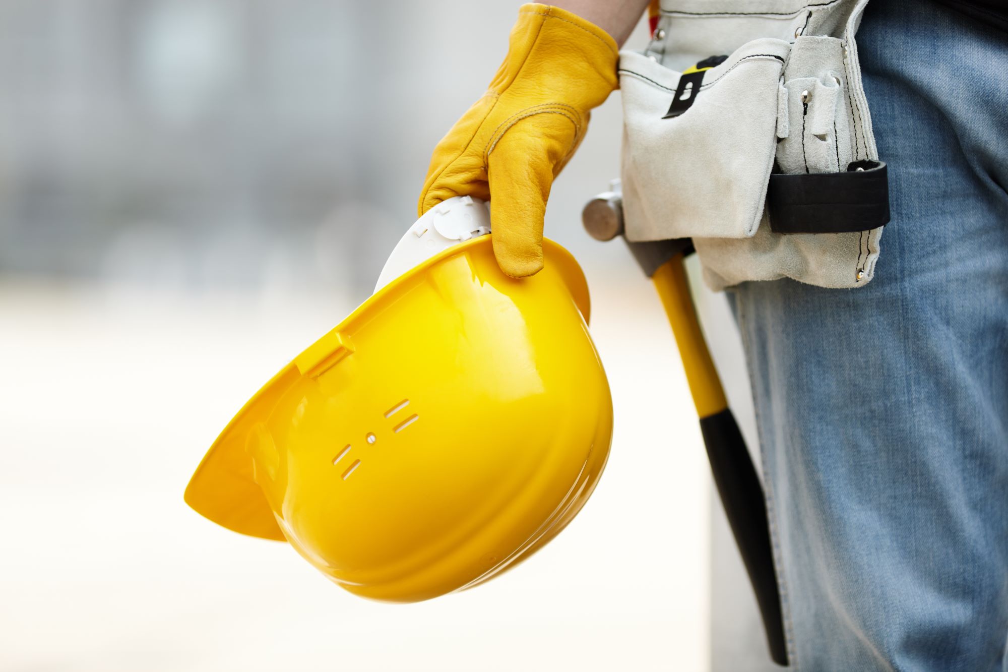 construction worker, yellow hardhat