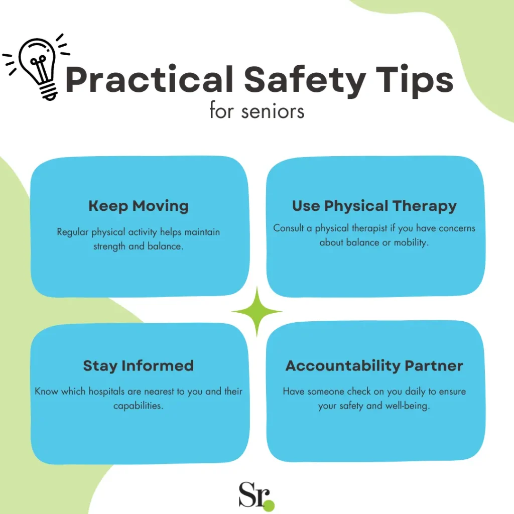 practical safety tips for seniors infographic